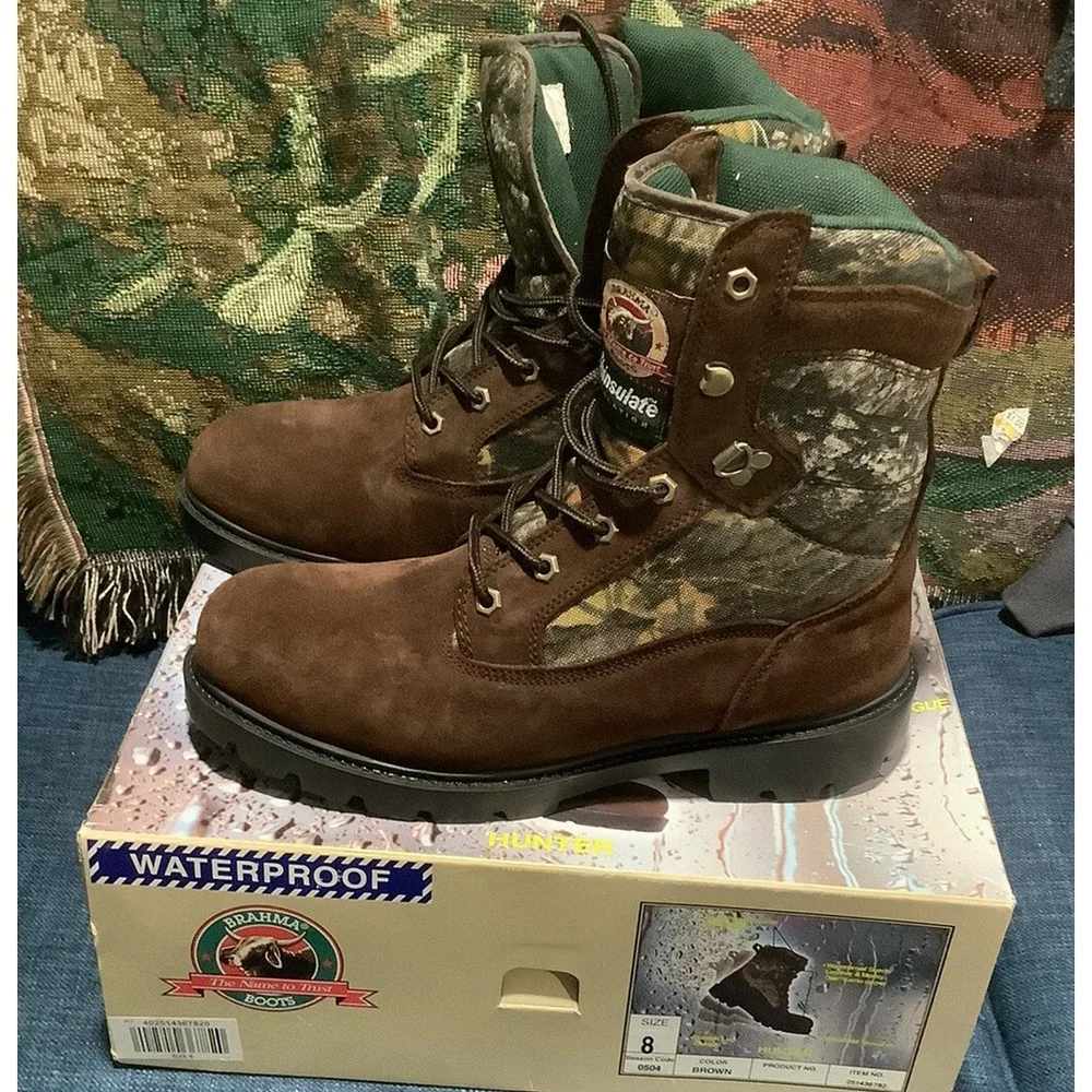 BRAHMA Thinsulate Waterproof Camouflage Hunter Boots Men 8